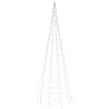 vidaXL LED Kalėdų eglutė ant vėliavos stiebo 550LED &Scaron;iltai balta 300cm