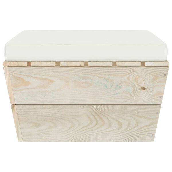 vidaXL Sodo otomanė iš paletės su pagalvėle, impregnuota eglės mediena