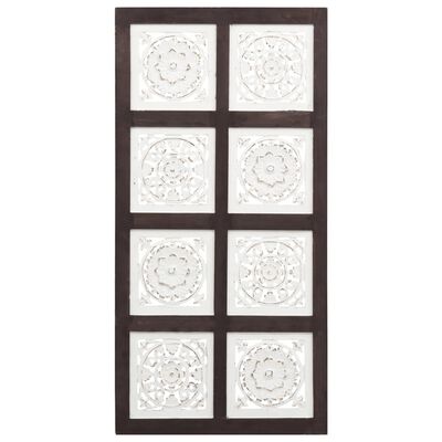 vidaXL Sienos plokštė, ruda/balta, 40x80x1,5cm, MDF, raižyta rankomis