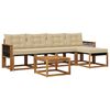 vidaXL Lauko sofos komplektas su pagalve 6 pcs Natūralus ir bežinis