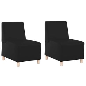 vidaXL Modulinis sofa vienetas be rankų 2 pcs Juoda 55 x 74 x 82 cm