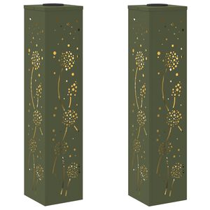 vidaXL Saulės LED &scaron;aligatvio &scaron;viesa 2 vnt. &Scaron;ilta balta 18 x 18 x 80 cm
