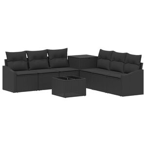 vidaXL Sofos komplektas 8 vnt. Juoda Poli ratanas ir plienas