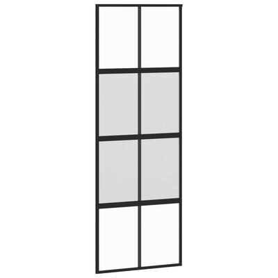 vidaXL Stumdomos durys, juodos, 76x205cm, grūdintas stiklas/aliuminis