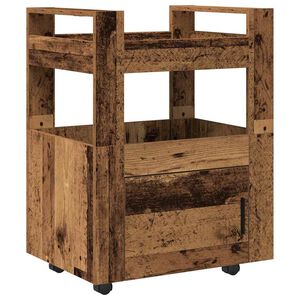 vidaXL Virtuvės vežimėlis Sena mediena 60 x 45 x 80 cm