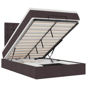 vidaXL Osmanų lovos rėmas su čiužiniu, rudas, 120x190 cm, audinys