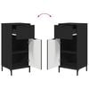 vidaXL Vonios baldų rinkinys su stalčių 2 pcs Juoda Apdirbta mediena