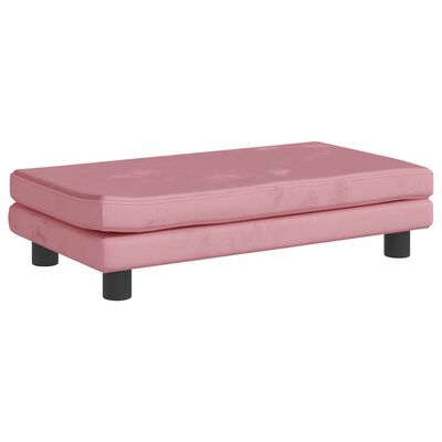 vidaXL Vaikiška sofa su pakoja, rožinė, 100x50x30cm, aksomas