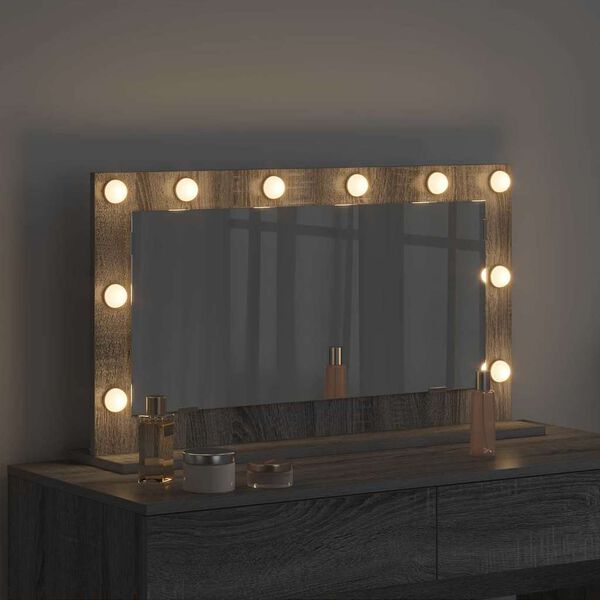 vidaXL Kosmetinis veidrodis Pilkas Sonoma 80 x 45 x 18 cm