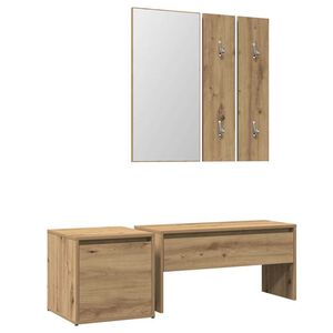vidaXL prie&scaron;kambario baldų komplektas Artisan Oak Engineered Wood