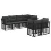 vidaXL Lauko sofos komplektas su pagalve 7 pcs Juoda Poliesteris