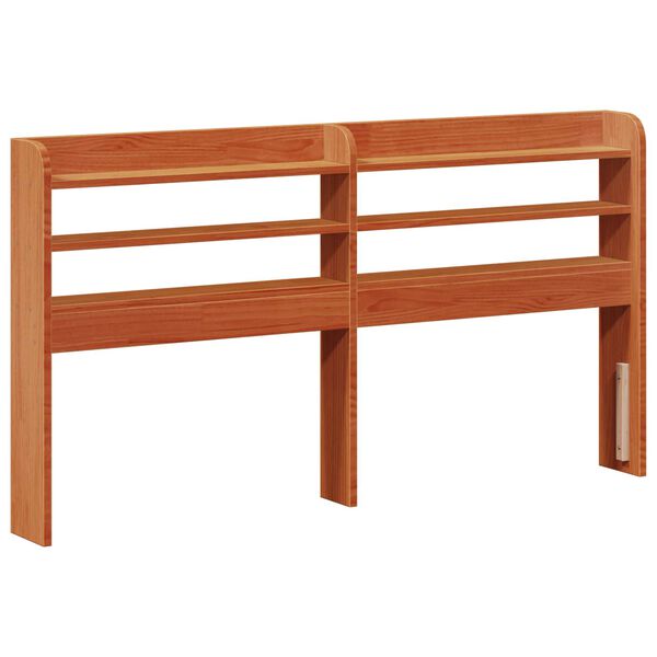 vidaXL Lovos rėmas su galvūgalio 2 pcs Va&scaron;ko ruda Kietas pu&scaron;ies medis