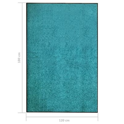 vidaXL Durų kilimėlis, žydros spalvos, 120x180cm, plaunamas