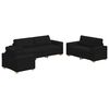 vidaXL Sofa 3 pcs Juoda 221 x 80 x 80 cm Lino mi&scaron;inio audinys