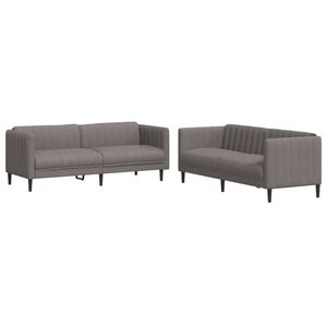 vidaXL Sofos komplektas, 2 dalių, taupe spalvos, audinys