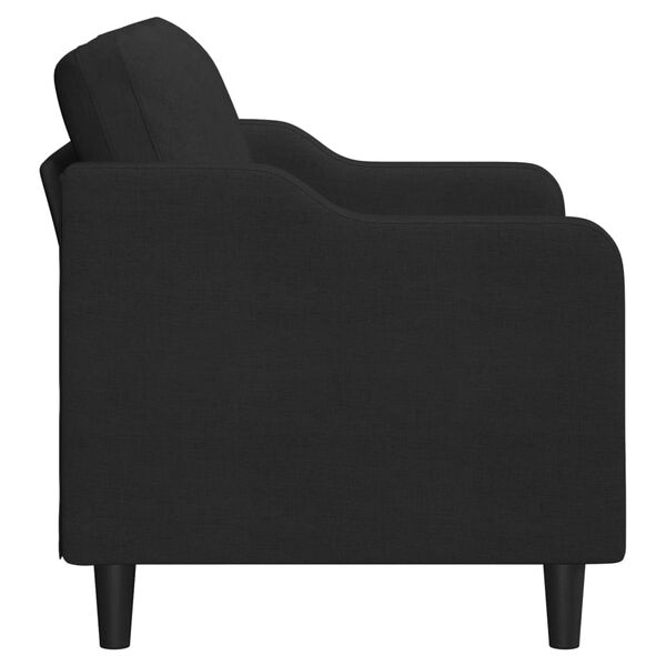vidaXL Dvivietė sofa, juodos spalvos, 120cm, audinys