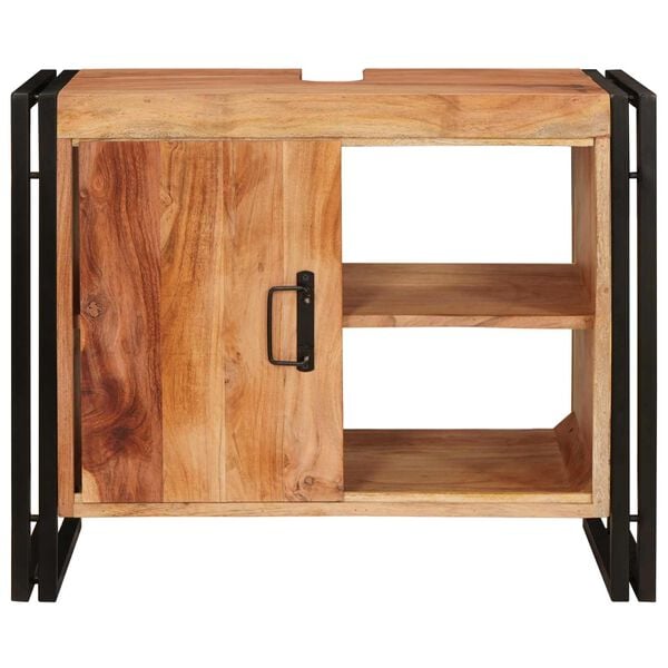 vidaXL Praustuvo spintelė Ruda 71 x 33 x 58 cm Kietos akacijos mediena