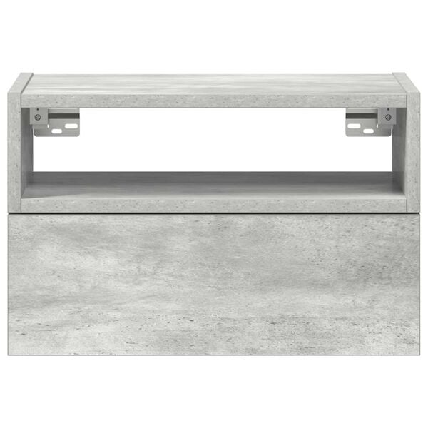 vidaXL Sieninės naktinės spintelės, 2vnt., pilka, 45x26x28,5cm