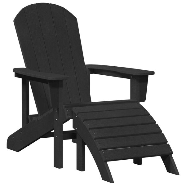 vidaXL Adirondack kėdė su pagalve Juoda 74 x 82 x 92cm HDPE