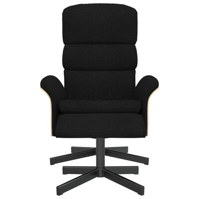 vidaXL Atlošiama kėdė su pakoja, juodos spalvos, audinys