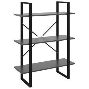 vidaXL Spintelė knygoms, pilkos spalvos, 80x30x105cm, apdirbta mediena