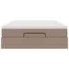 vidaXL Osmanų lovos rėmas su čiužiniu, kapučino, 140x200cm, dirbt. oda