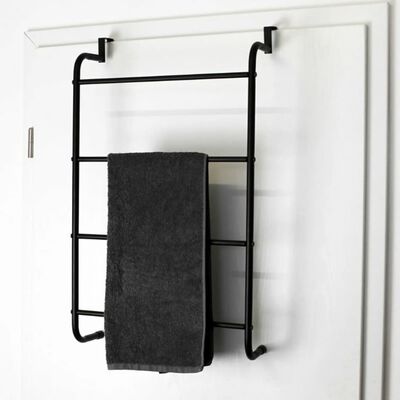 Bathroom Solutions Rankšluosčių kabykla ant durų, juoda, metalas
