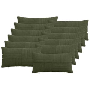 vidaXL Pagalvėlės užvalkalas 12 pcs ALMELO Žalia 40 x 80 cm mančester