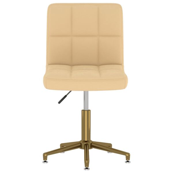 vidaXL Pasukamos valgomojo kėdės, 2vnt., kreminės spalvos, aksomas