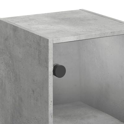 vidaXL Sieninė spintelė su stiklinėmis durelėmis, betono, 35x37x68,5cm
