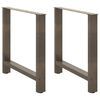 vidaXL Valgomojo stalo kojos, 2 vnt., 80x(72-73) cm, natūralus plienas, plienas