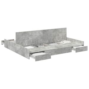 vidaXL Lova su daiktų laikymo vieta Betono pilka 200 x 200 cm