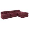 vidaXL Modulinė sofa 4 pcs Raudonmedis audinys