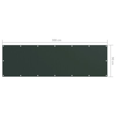 vidaXL Balkono pertvara, tamsiai žalia, 90x300cm, oksfordo audinys