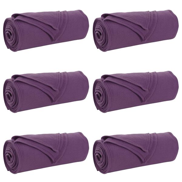 vidaXL Mesti antklodės 6 pcs Violetinė 270 x 240 cm Flysas