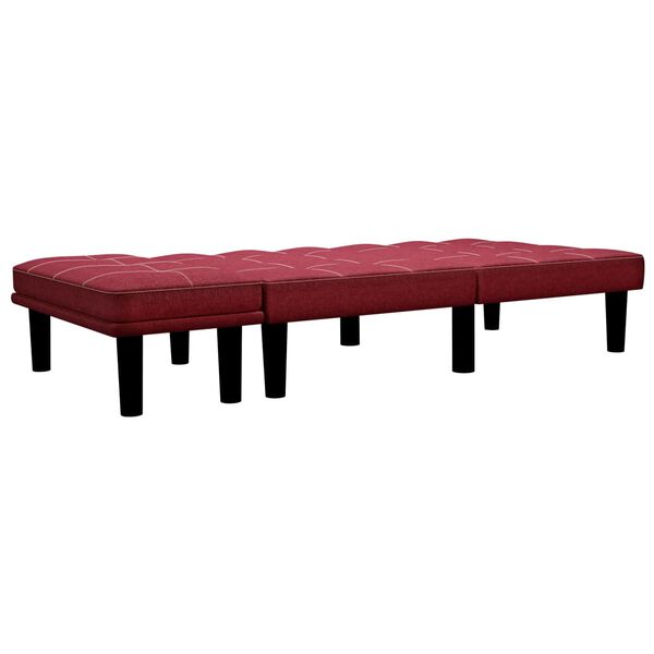 vidaXL Dvivietė sofa, raudonojo vyno spalvos, audinys