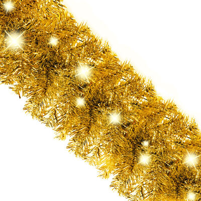 vidaXL Kalėdinė girlianda su LED lemputėmis, auksinės spalvos, 20m