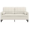 vidaXL Dvivietė sofa su pagalvėlėmis, kreminės spalvos, 140cm, aksomas