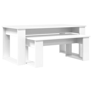 vidaXL Kavos staliuko komplektas 2 vnt. Balta 100 x 50 x 42 cm