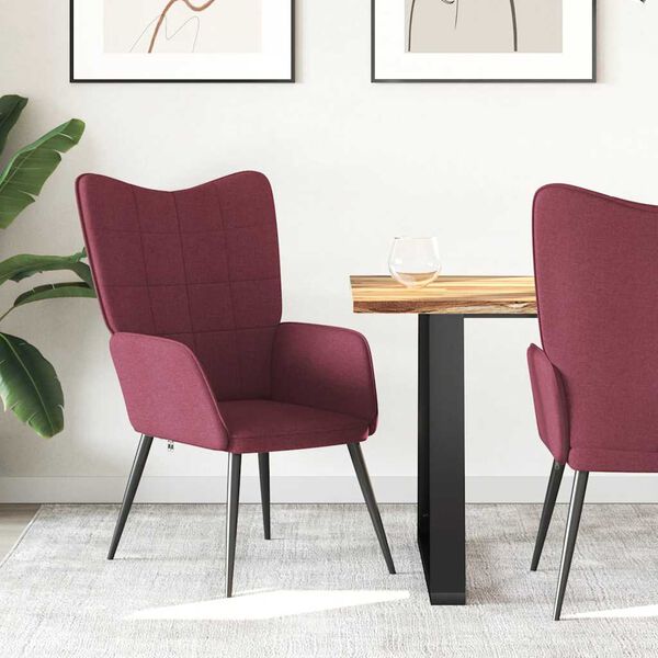 vidaXL Poilsio kėdė, raudonojo vyno spalvos, audinys