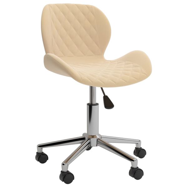 vidaXL Pasukamos valgomojo kėdės, 6vnt., kreminės spalvos, aksomas
