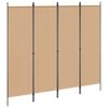 vidaXL 4-skydelis kambario skirstytuvas Smėlio 200 x 180 cm Audinys