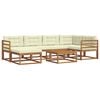 vidaXL Lauko sofos komplektas su pagalve 7 pcs Natūralus ir grietinėlė