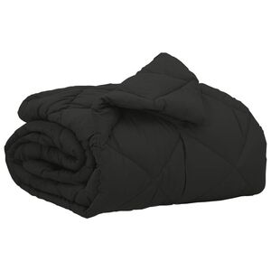 vidaXL Pilna metų antklodė Juoda 200 x 135 cm Mikropluo&scaron;tas