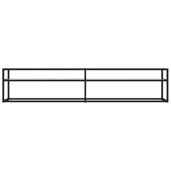 vidaXL TV spintelė, balta marmuro, 200x40x40,5cm, grūdintas stiklas