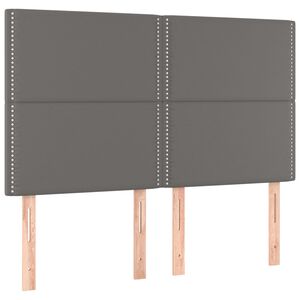vidaXL Galvūgalis, pilkas, 144x5x118/128 cm, dirbtinė oda