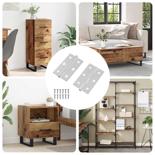 vidaXL Vyrius Paprastas 2 pcs Sidabro 58 x 35 x 1 mm Plienas