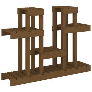 vidaXL Augalų stovas, medaus rudas, 104,5x25x77,5cm, pu&scaron;ies masyvas