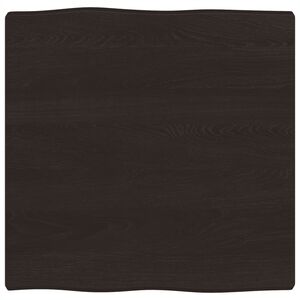 vidaXL Stalvir&scaron;is, tamsiai ruda, 60x60x(2-4) cm, medienos masyvas