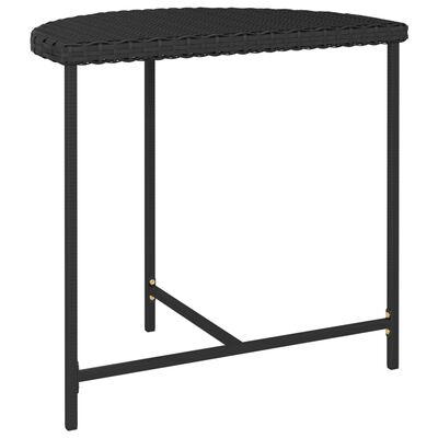 vidaXL Sodo stalas, juodos spalvos, 80x50x75cm, poliratanas